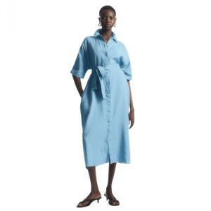 NWOT COS Belted Linen Shirt Dress Size M